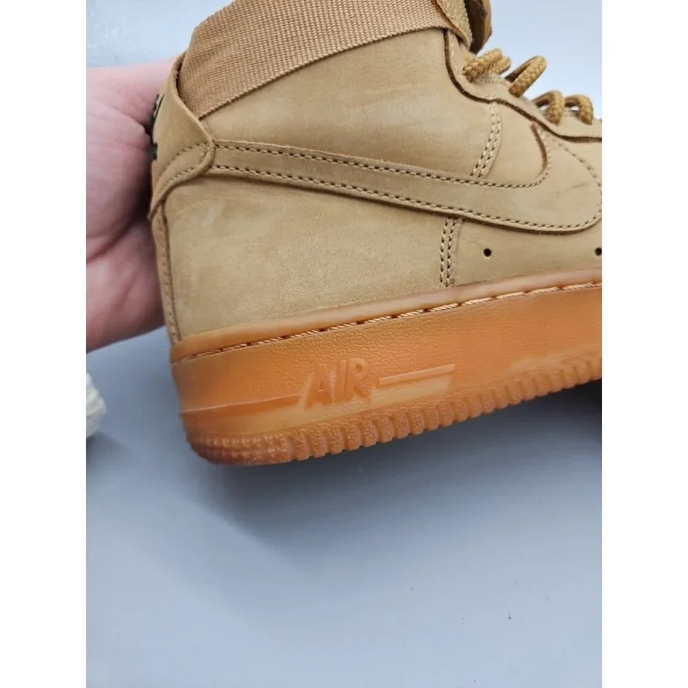 Nike Air Force 1‎ High Top Sneaker Suade/Khaki Shoe Size US 4.5Y UK 4 EUR 36.5